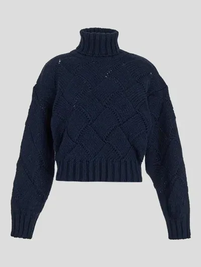 Mvp Wardrobe Trigger Knit Turtleneck Sweater In Navy