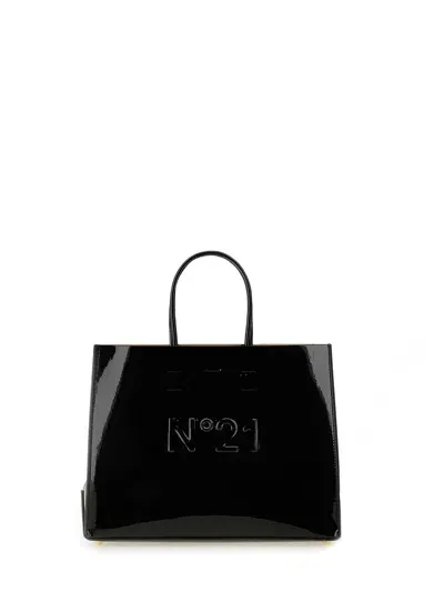 N°21 Shopper Bag With Logo In Black