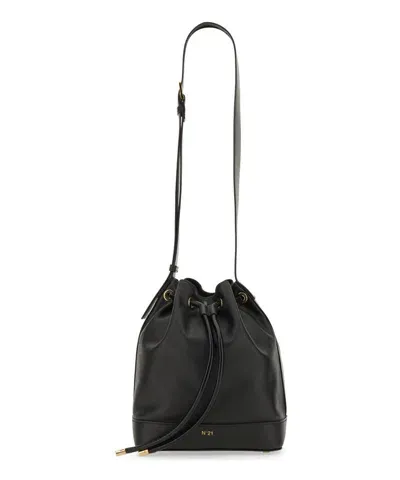 N°21 Panelled Leather Bucket Bag In Black