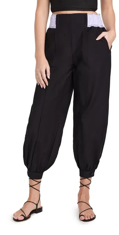 Nackiyé Nackiye Women's Noir L'orient Pant Balloon-leg High-rise Cotton-blend Trousers