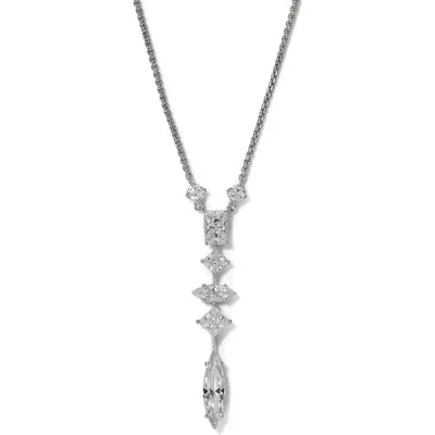 Nadri Short Cubic Zirconia Y-necklace In Metallic