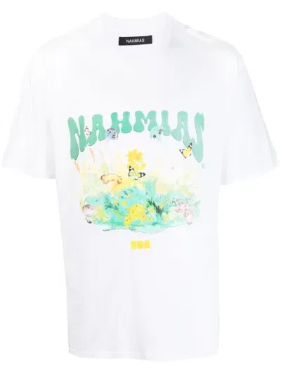 Nahmias Logo-print Cotton T-shirt In White