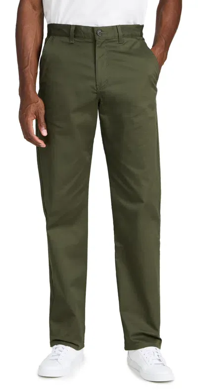 Naked & Famous Straight Chino Pants Khaki Green