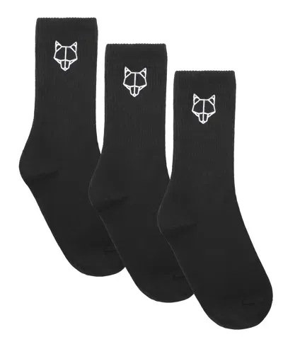 Naked Wolfe Man 3 Pack Mens Egyptian Cotton Socks Black