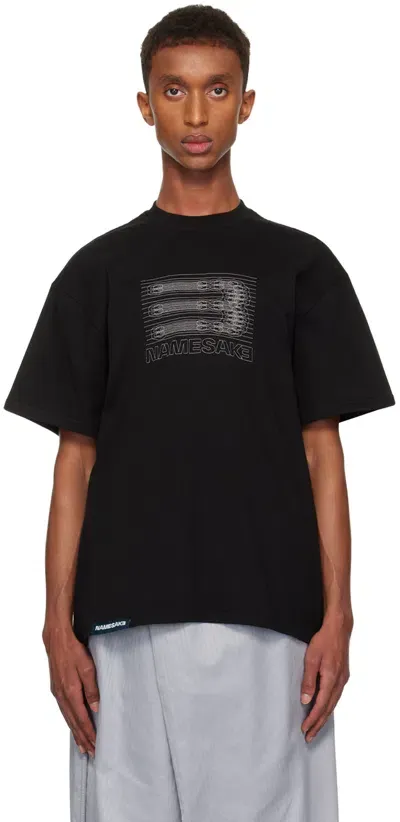 Namesake Black Diaw Blueprint Logo T-shirt In Euphoric Black