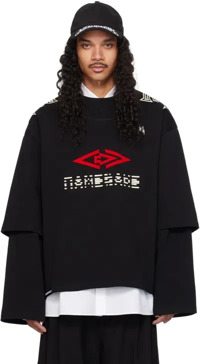 Namesake Black Mayo Double Sleeve T-shirt In Euphoric Black