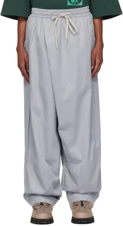 Namesake Gray Lamar Carrot Wide Trousers In Tradewind Blue