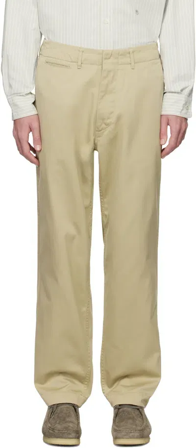 Nanamica Straight Cotton-blend Trousers In Neutrals