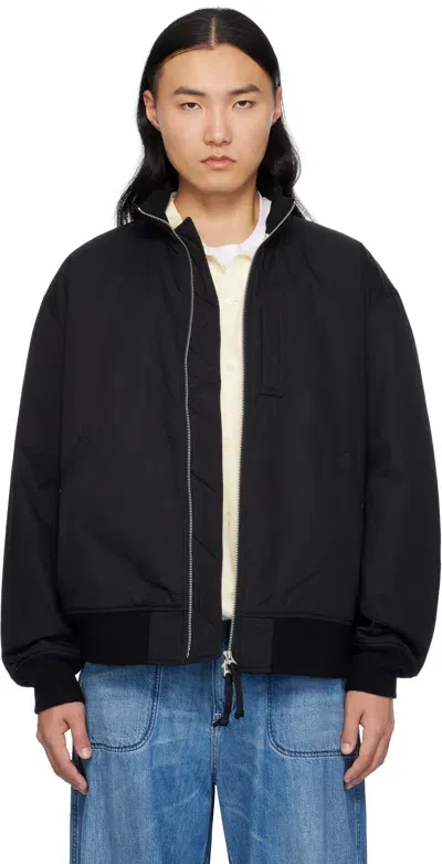 Nanamica Black Insulation Varsity Bomber Jacket In K Black