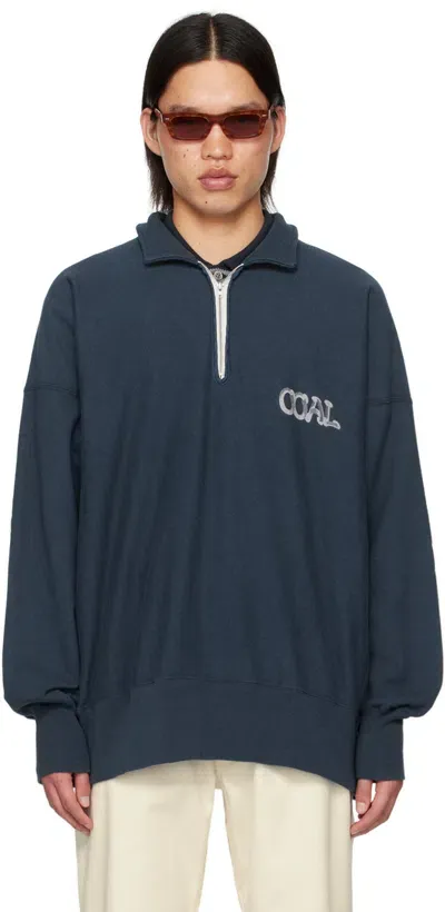 Nanamica Navy Half-zip Sweatshirt In N Navy