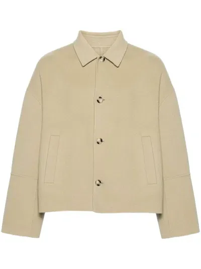 Nanushka Marcin Wool-blend Cropped Jacket In Neutral