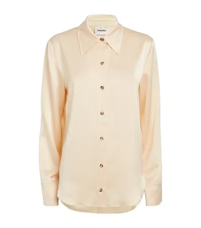 Nanushka Satin Naum Shirt In Neutral