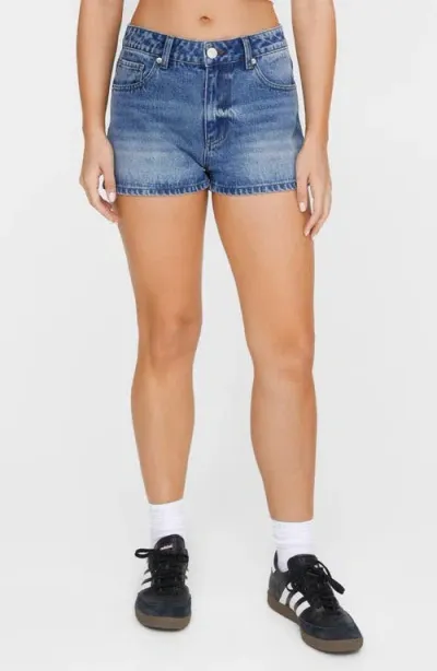 Nasty Gal Cheeky Denim Shorts In Authentic Midwash