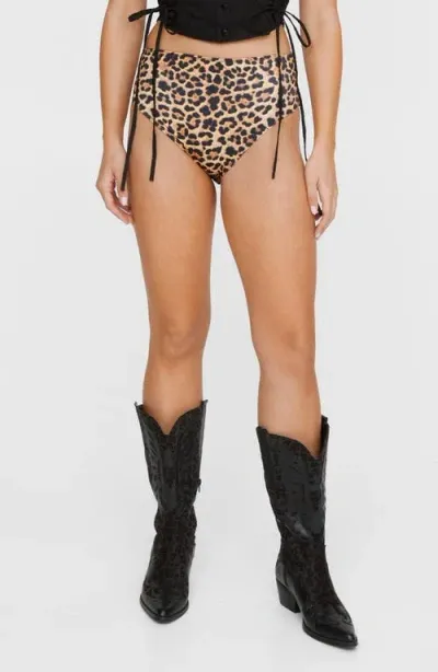 Nasty Gal Knicker Shorts In Leopard