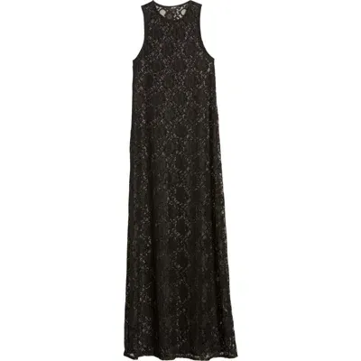 Nasty Gal Sheer Lace Maxi Dress In Black