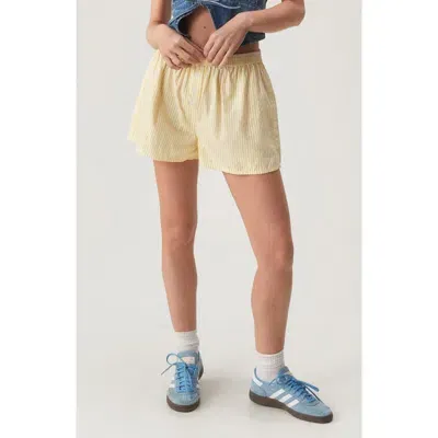 Nasty Gal Stripe Cotton Shorts In Yellow