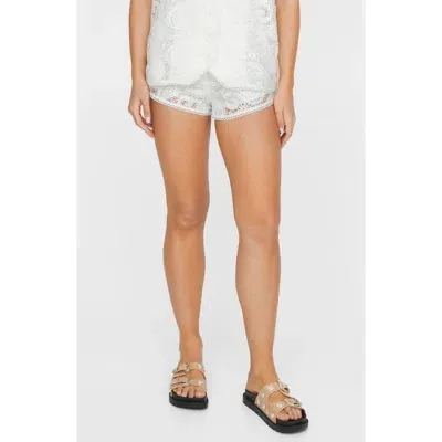 Nasty Gal Tailored Lace Shorts In Ivory