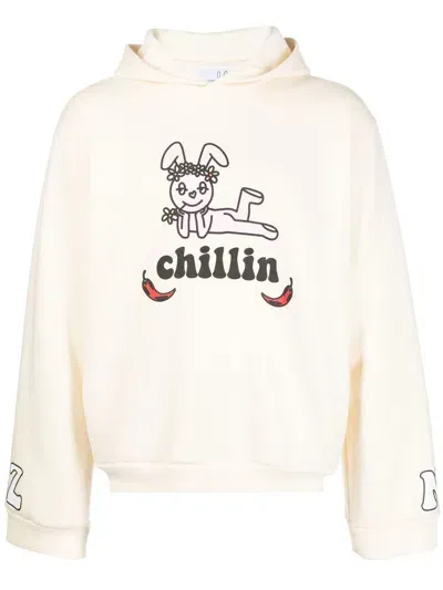 Natasha Zinko Chillin Graphic-print Hoodie In White