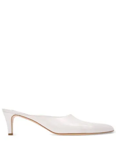 Natasha Zinko Leather Mules In White