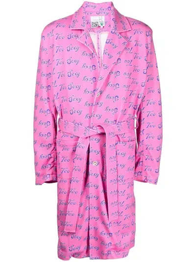 Natasha Zinko Too Sexy-print Coat In Pink