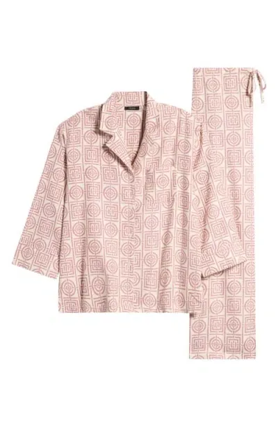 Natori Infinity Cotton Flannel Pajamas In Purple