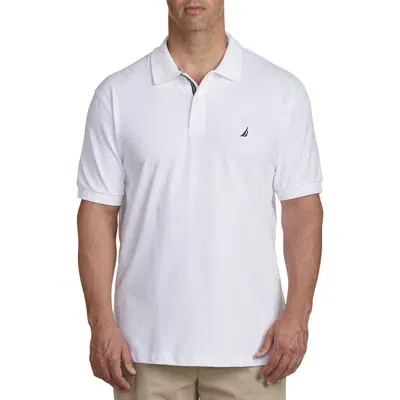 Nautica Mens Slim Fit Interlock Polo In White