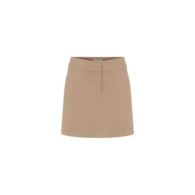 Nazli Ceren Marde Wool Mini Skirt In Beige