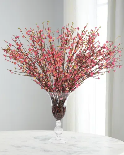 Ndi Cherry Blossom 49" Faux Floral Arrangement In A Glass Urn In Pink