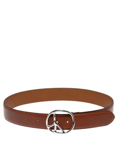 Needles "peace Buckle" Belt In Brown