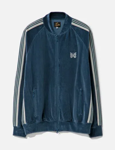 Needles R.c Track Jacket - Velour In Blue