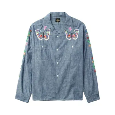 Needles Embroidered Western Shirt In Blue