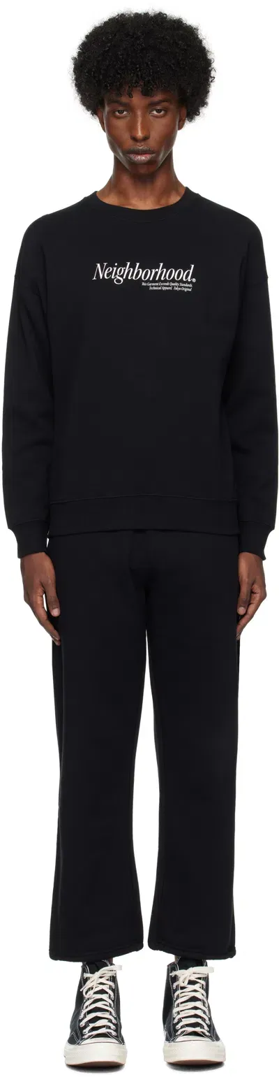 Neighborhood Black Home Sweatshirt & Sweatpants Set