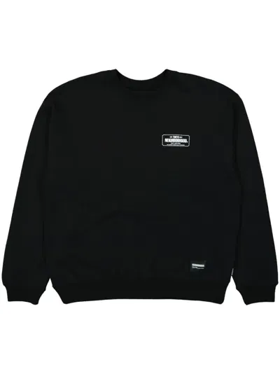 Neighborhood Logo-patch Cotton Sweatshirt In Black