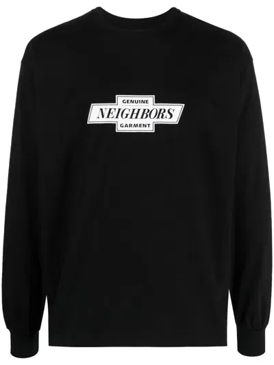 Neighborhood Logo-print Crew-neck Sweatshirt In Black