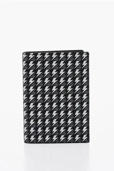 Neil Barrett All Over Logo Leather Wallet In Black