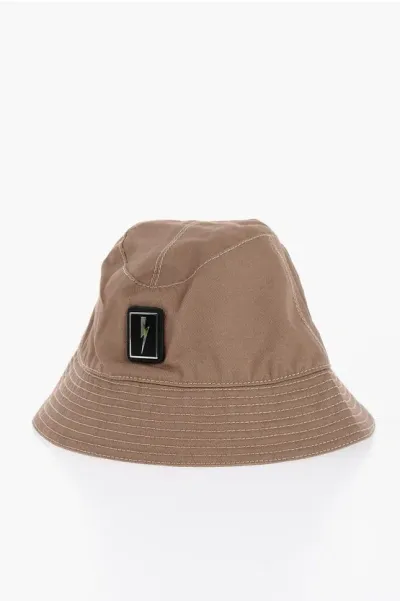 Neil Barrett Cotton Bucket Hat In Brown