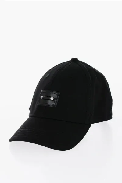 Neil Barrett Cotton Twill Cap With Piercing In Black