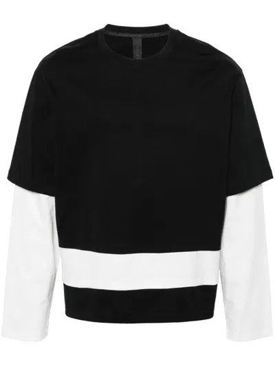 Neil Barrett Layered Cotton T-shirt In Black