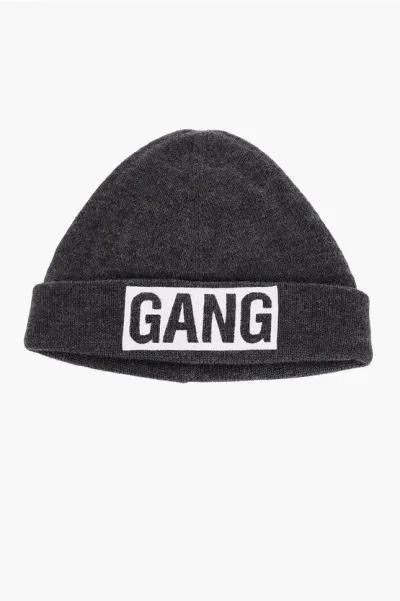 Neil Barrett Solid Color Gang Beanie With Contrasting Detail In Black