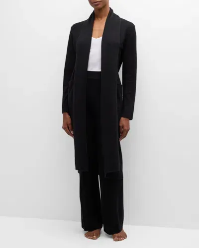 Neiman Marcus Cashmere Shawl-collar Robe In Black