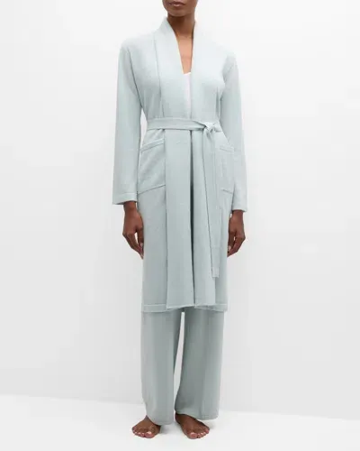 Neiman Marcus Cashmere Shawl-collar Robe In Mint