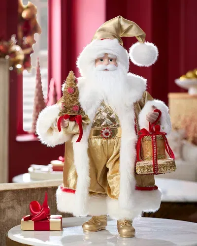 Neiman Marcus Gold-tone Christmas Santa, 18"