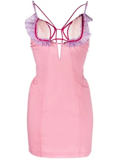 Nensi Dojaka Silk-blend Minidress In Pink