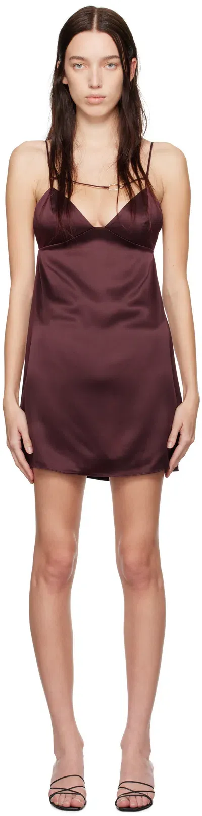 Nensi Dojaka Burgundy Calvin Klein Edition Silk Minidress In Vih Winetasting