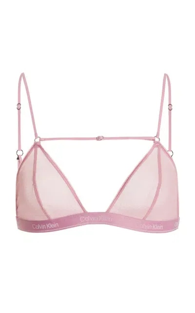 Nensi Dojaka For Calvin Klein Mesh Triangle Bra In Pink