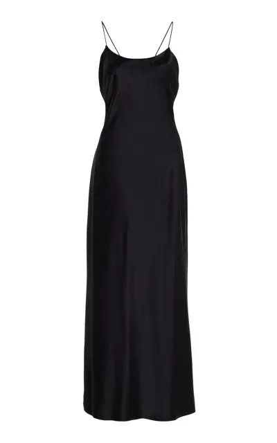 Nensi Dojaka For Calvin Klein Open-back Silk-satin Midi Dress In Black