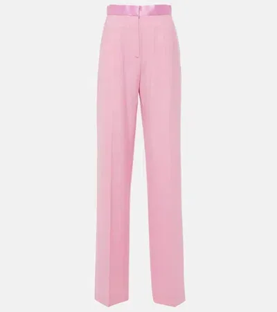 Nensi Dojaka High-rise Satin Straight Pants In Pink