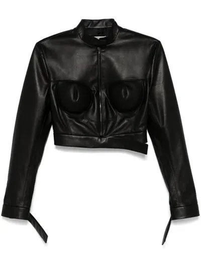 Nensi Dojaka Leather Jacket In Black