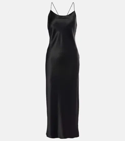 Nensi Dojaka Silk Satin Slip Dress In Ub1 Black