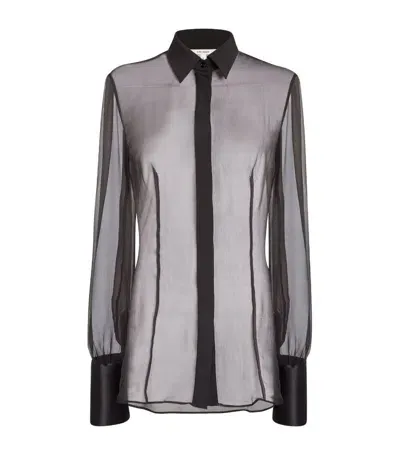 Nensi Dojaka Silk Sheer Shirt In Black